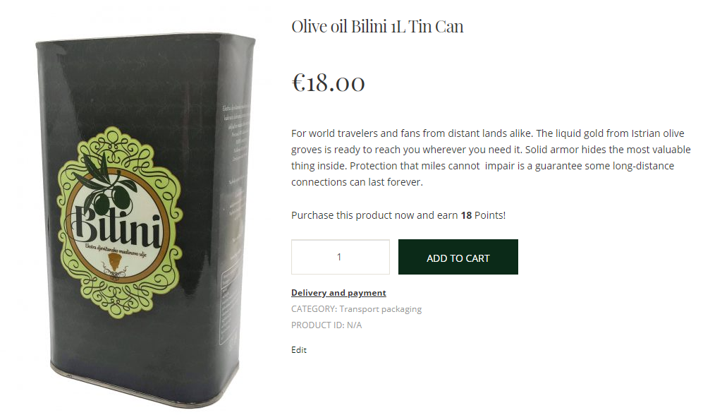 olive oil in tin can