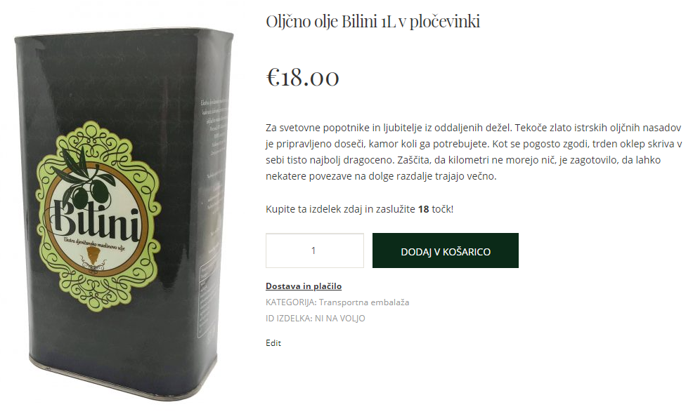 oljčno olje v pločevinki